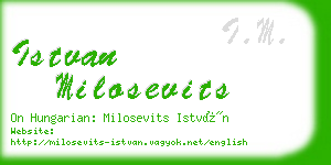 istvan milosevits business card